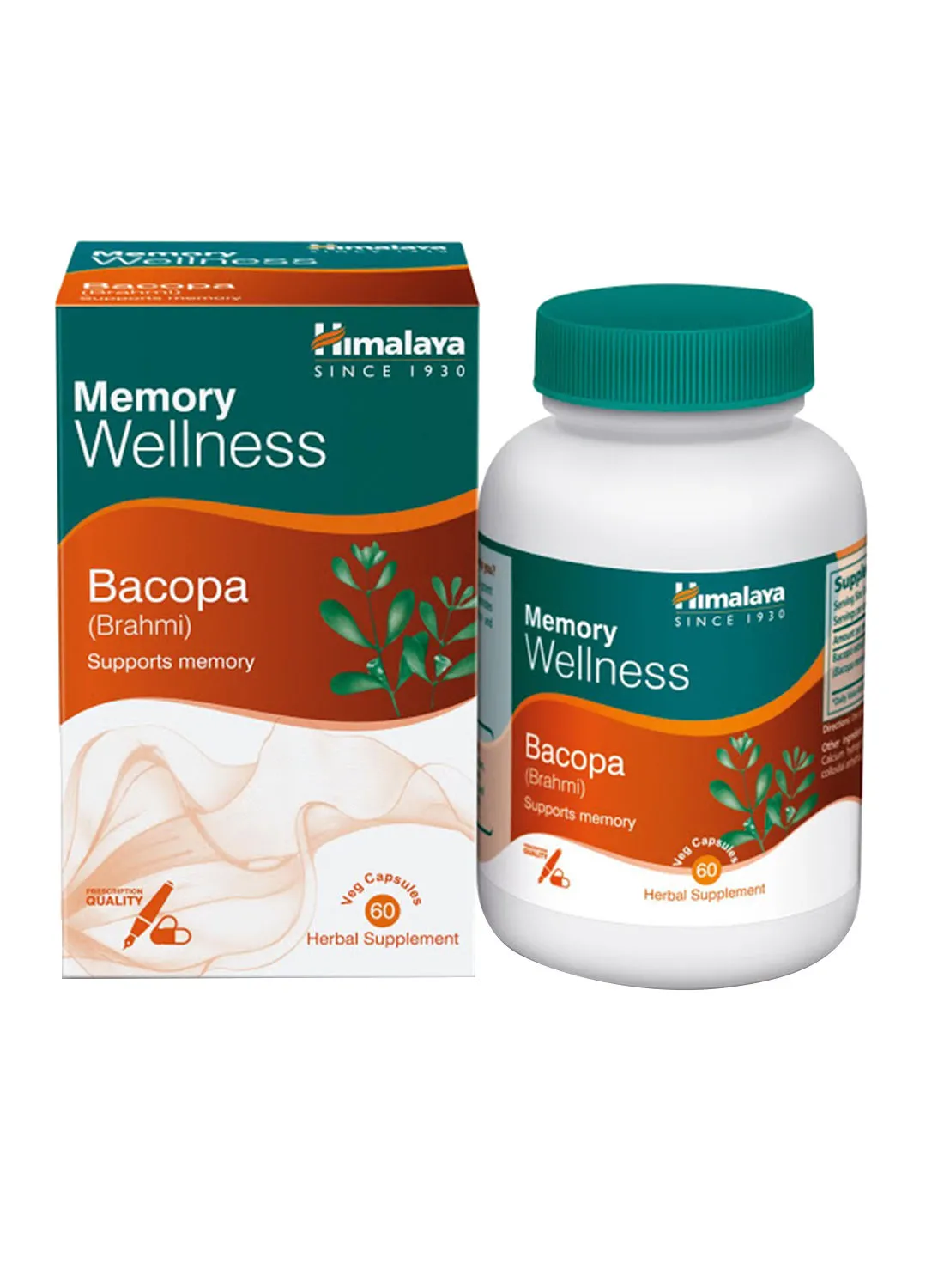 Himalaya Bacopa (Brahmi) Memory Support Herbal Veggie Capsules