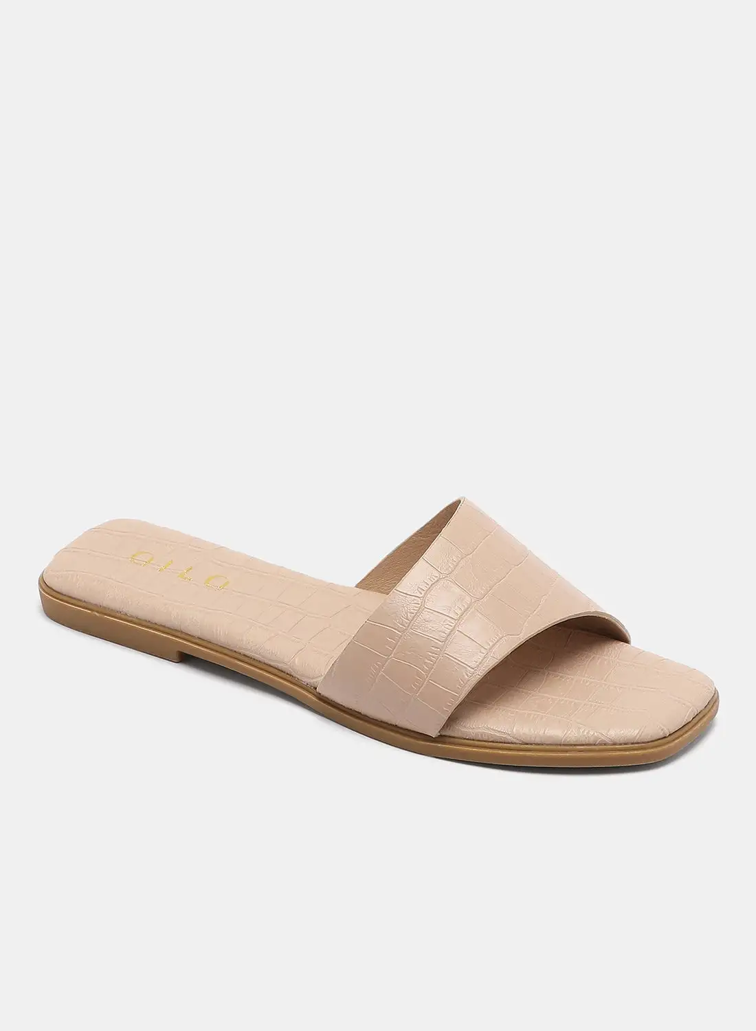 Aila Slip-On Casual Flat Sandals Nude