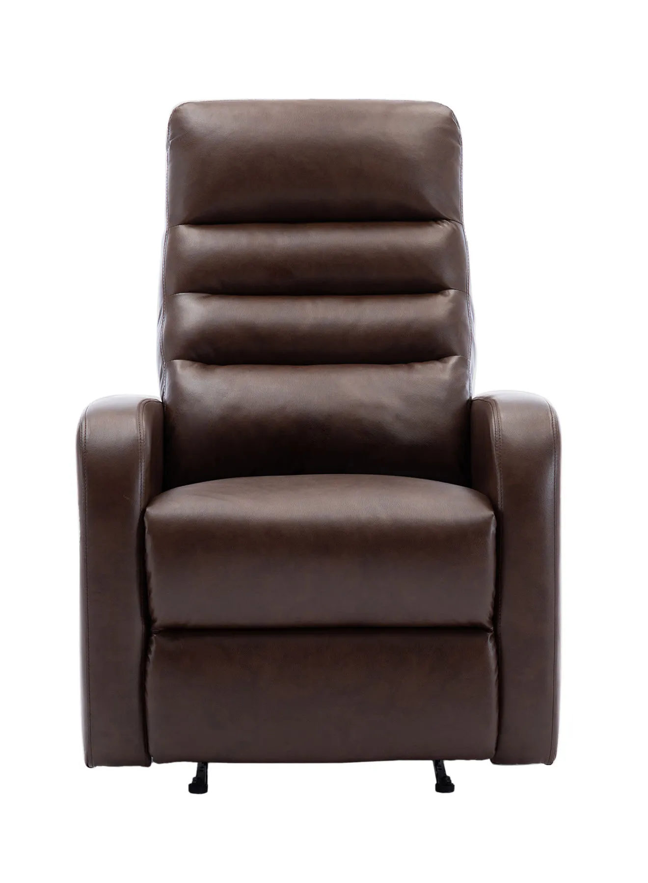 ebb & flow Recliner Sofa Luxurious Brown Leather Dawson Collection Classic Lazy Boy Chair 79 X 98 X 102 Relaxing Sofa, Easy Chair