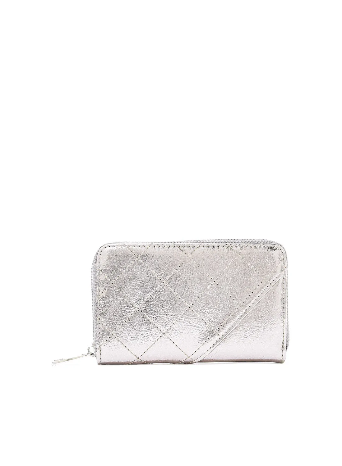 Jove Quilted Panel Wallet Silver
