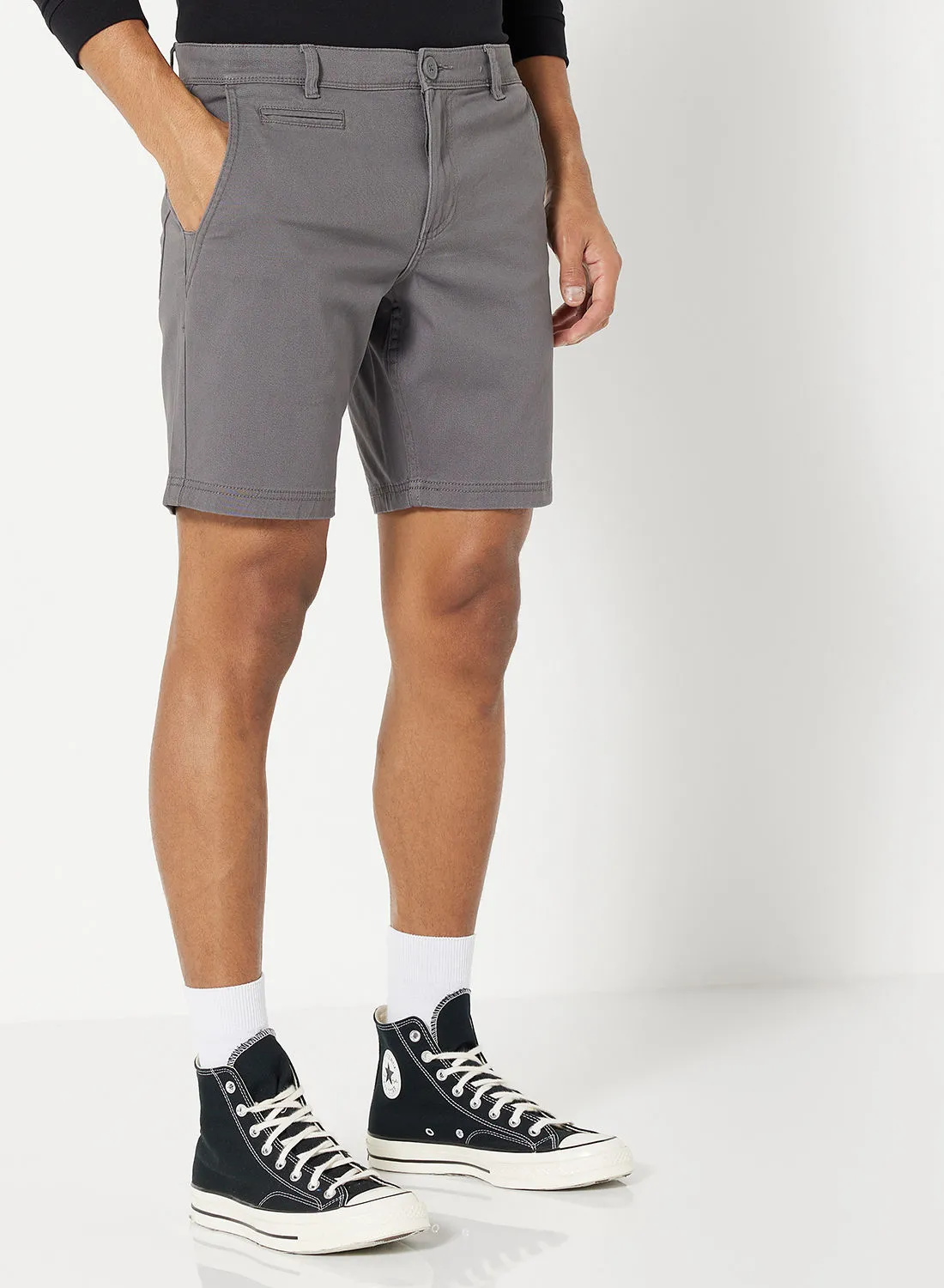 Noon East Solid Pattern Premium Shorts Slate Grey