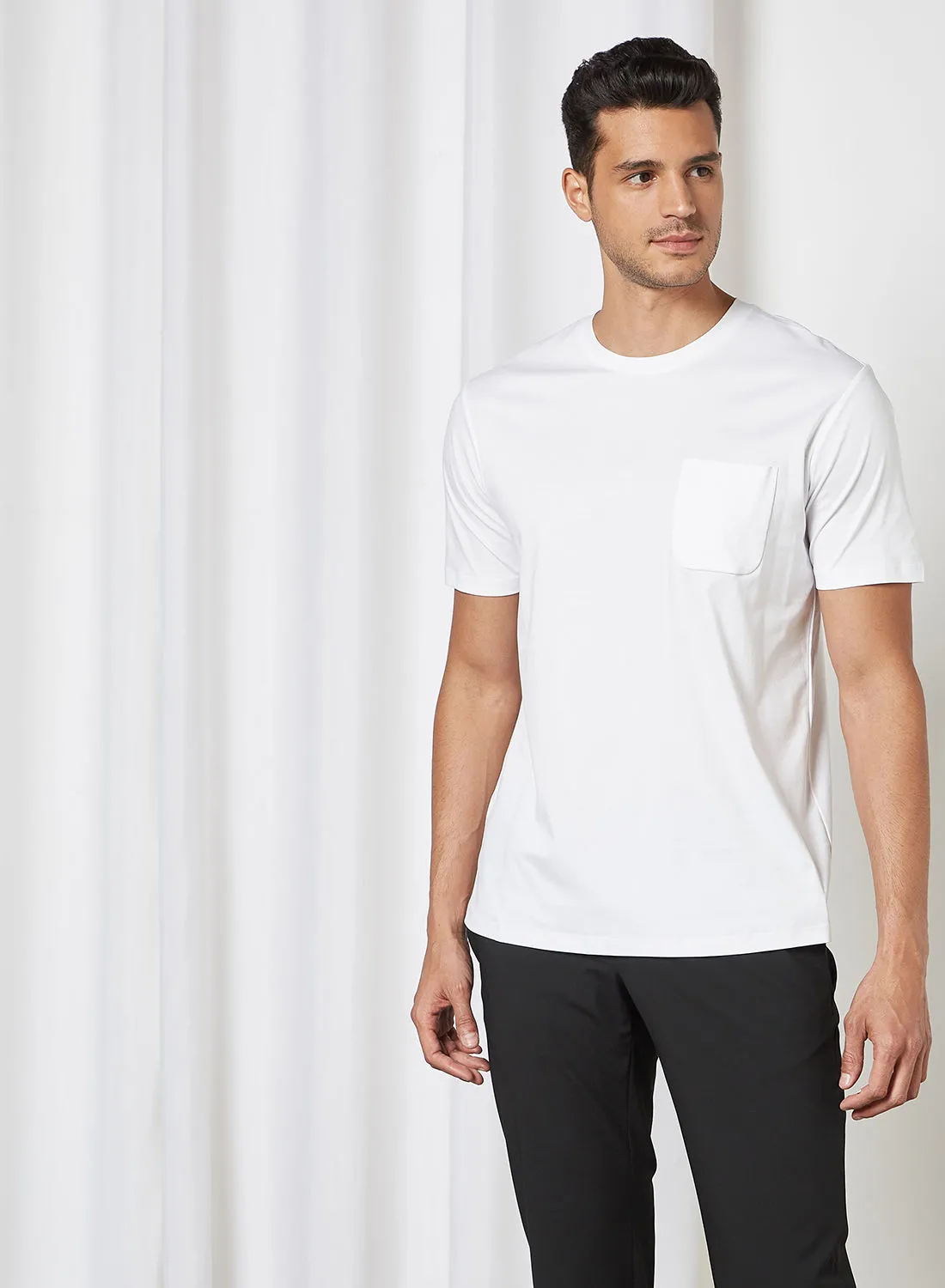 MANGO Side Pocket T-Shirt White