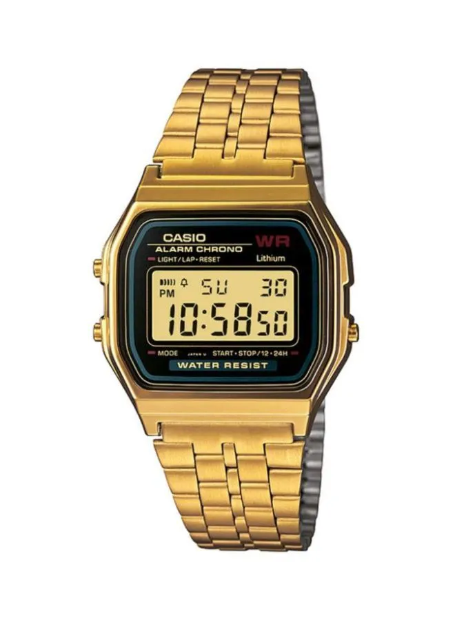 ساعة كاسيو ديجيتال مقاومة للماء A159WGEA-1DF - 33 ملم - ذهبي