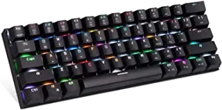 لوحة مفاتيح الألعاب الميكانيكية Motospeed CK62 RGB مع مفاتيح زرقاء ، أسود