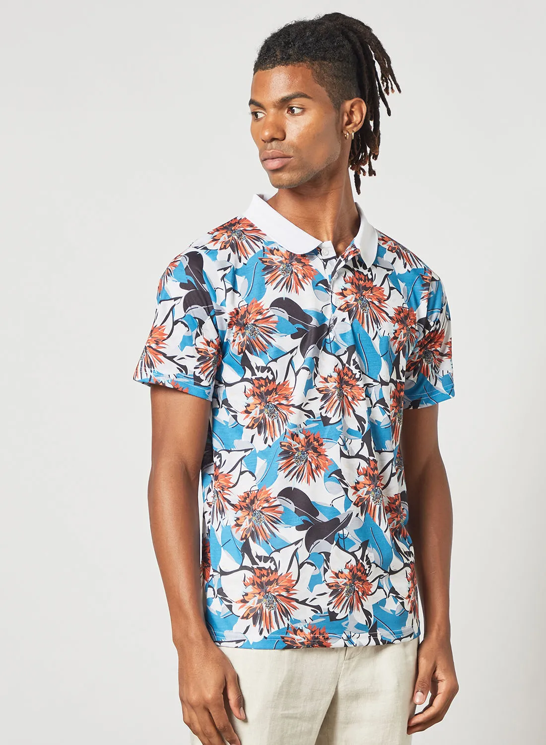 STATE 8 Floral Print Polo T-Shirt Multicolour