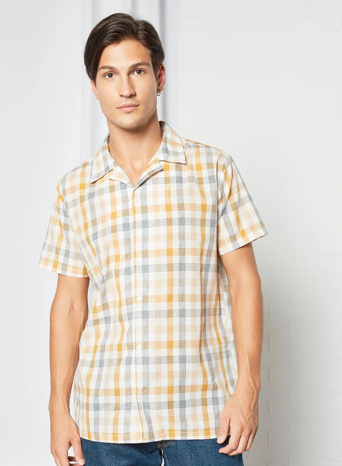 Sivvi x D'Atelier Checkered Print Shirt Yellow