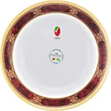 Moda Cucina Melamine Round Dinner Plate Ethinic Red 28cm Esma Approved, MCP-5002-ER