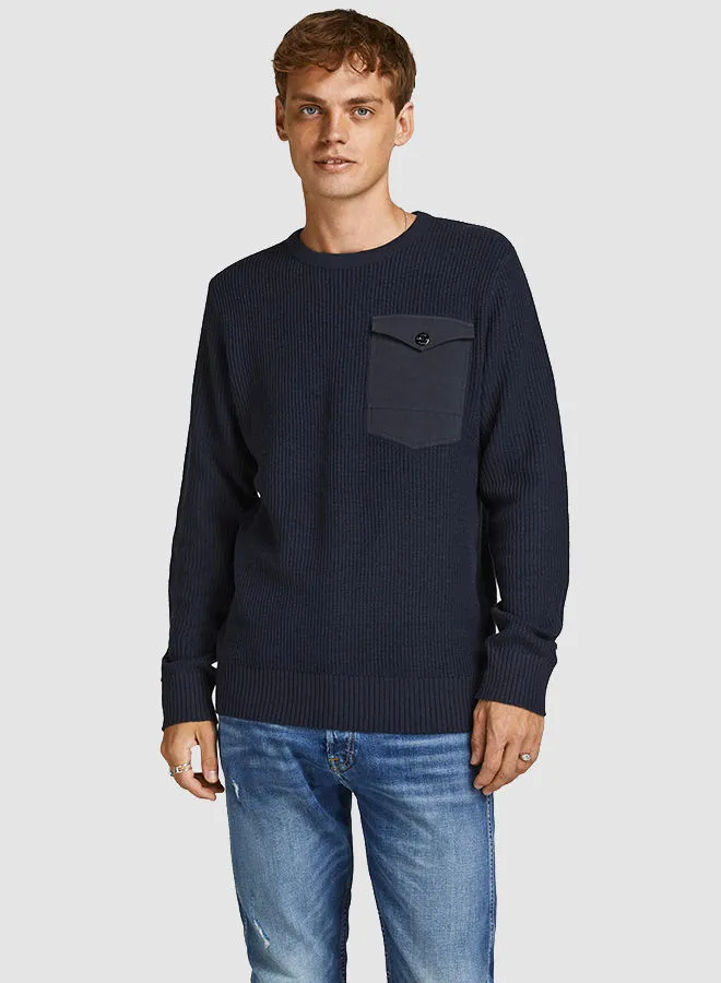 JACK & JONES Single Pocket Sweater Navy