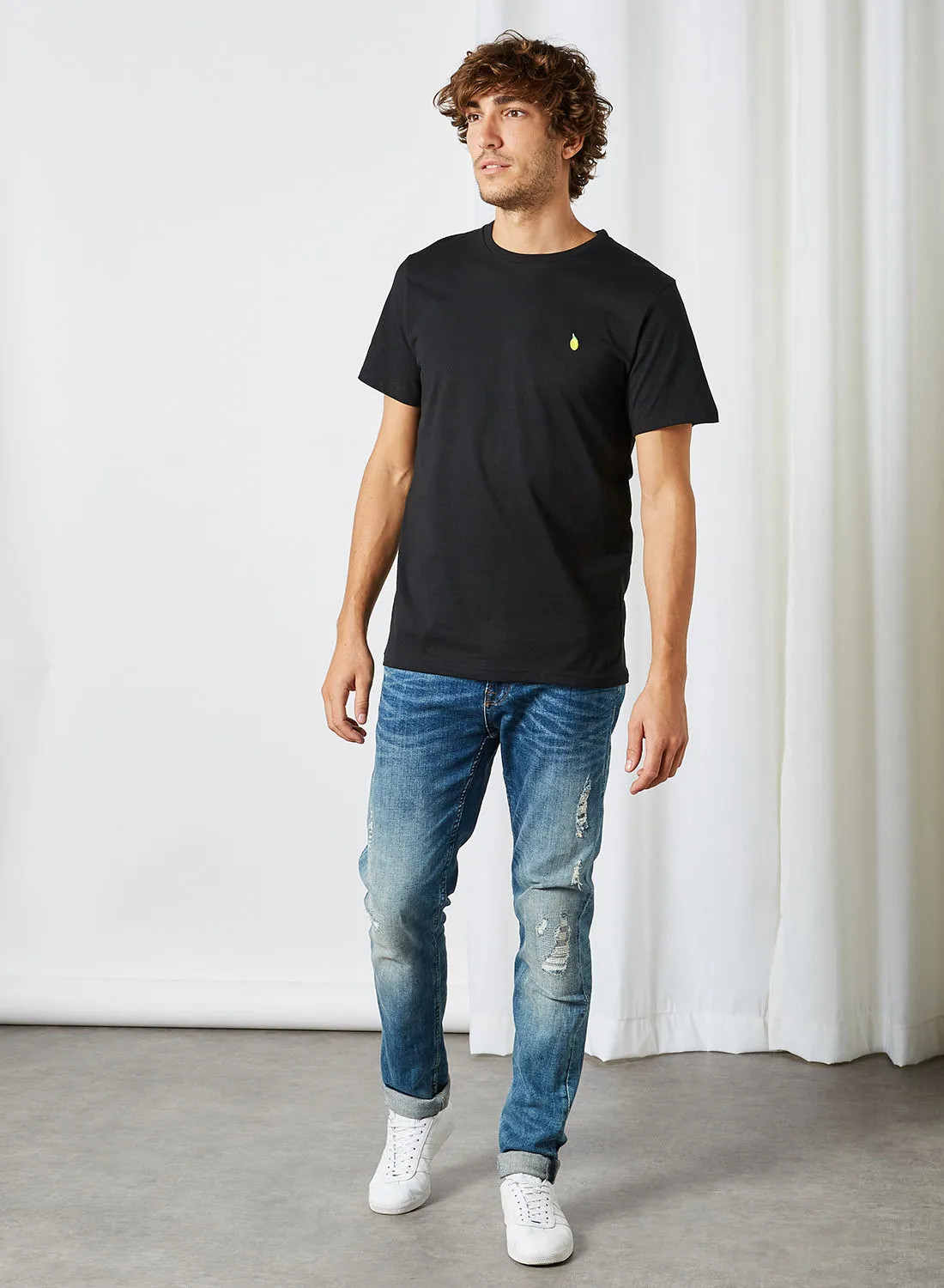 DEDICATED T-shirt Stockholm Lemon Black