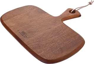 Billi Wooden Chopping Board With Handle - Acacia Wood Pizza Peel/Cutting Board/Serving Tray, Pizza Paddle, Brown 32 X 28 X1.5 Cm, ACA-1014
