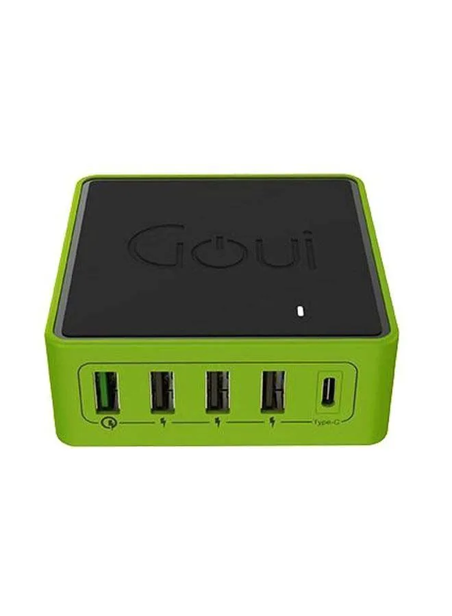 Goui Kimba Light Powerful Desktop 5-Port Charger Black/Green
