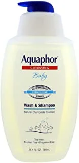 Aquaphor, Baby Wash & Shampoo, Natural Chamomile Essence, Fragrance Free, 25.4 fl oz (750 ml)