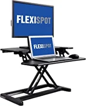 Flexispot Standing Desk Sit To Stand Gas Spring Riser Converter With Deep Keyboard Tray For Laptop - 28