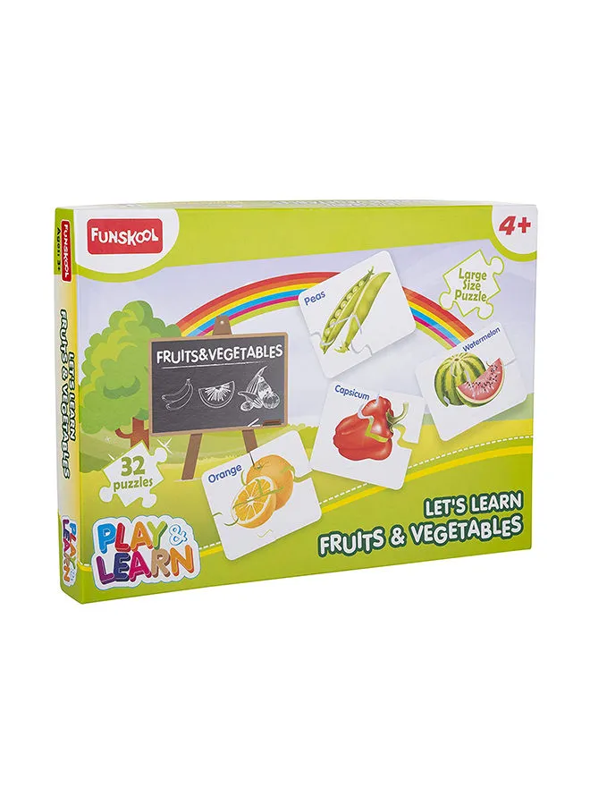 Funskool أحجية الصور المقطوعة الممتعة بالفواكه والخضروات - 32 أحجية للأطفال