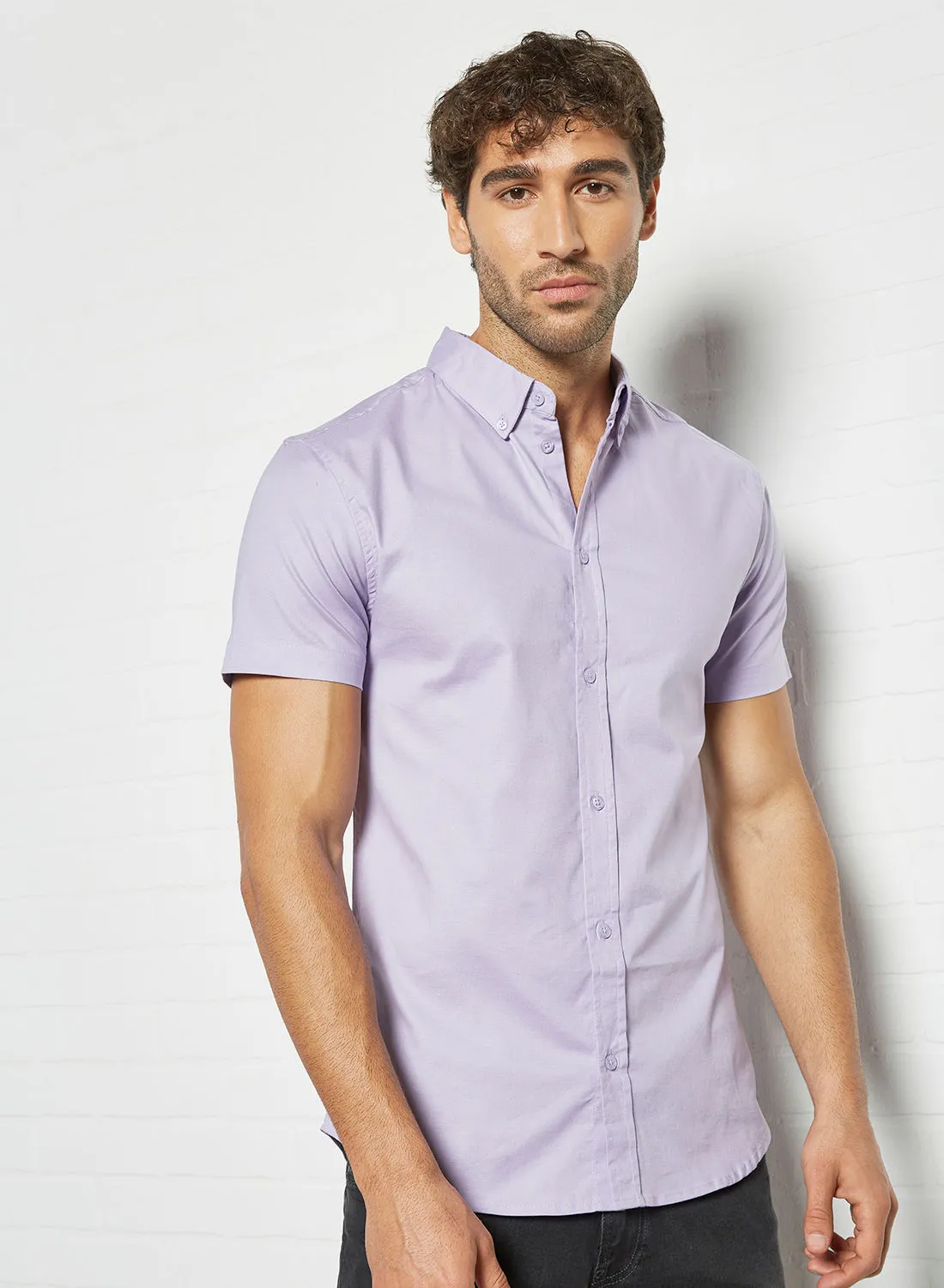 STATE 8 Oxford Short Sleeve Shirt Lilac