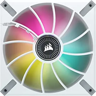 CORSAIR ML140 RGB Elite, 140mm Magnetic Levitation RGB Fan with AirGuide, 2-Pack with Lighting Node CORE - White Frame