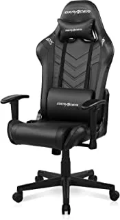 Dxracer Prince Series Gaming Chair, Premium Pvc Leather Racing Style Office Computer Seat Recliner With Ergonomic Headrest And Lumbar Support, Standard, Black (New)