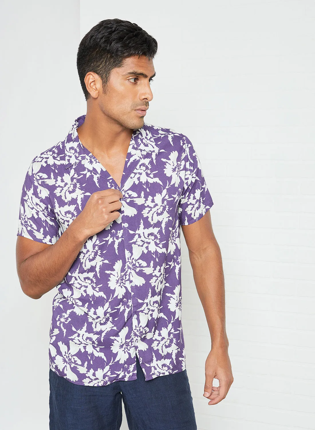 Sivvi x D'Atelier Floral Print Shirt Purple
