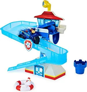Paw Patrol, Adventure Bay Bath Playset with Light-up Chase Vehicle, Bath Toy for Kids Aged 3 and up, Multi color