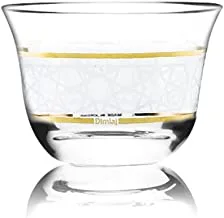 Glass cawa cup set azha gold/6pcs