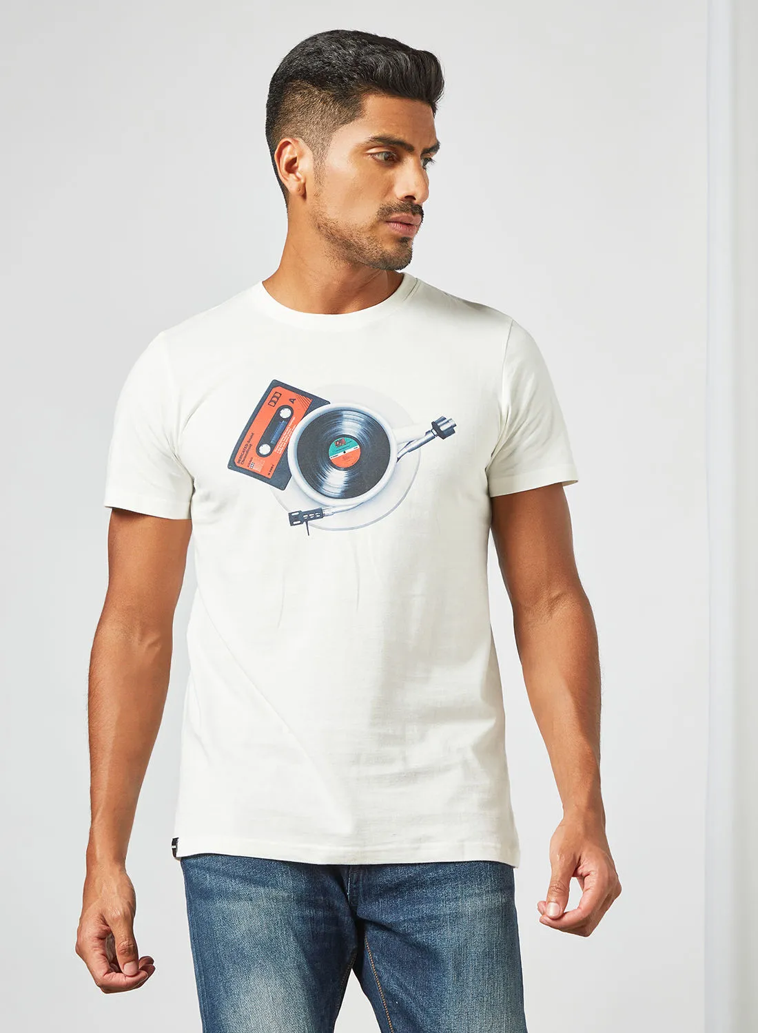 DEDICATED Music Graphic Print T-Shirt Off-White