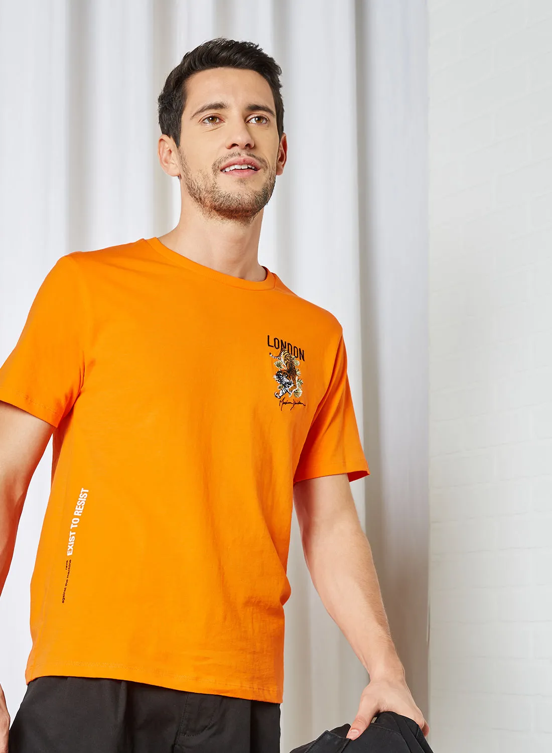 MUSIUM DIV. Short Sleeve Logo T-Shirt Orange