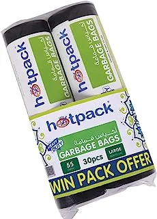 رول أكياس قمامة HD Hotpack ، 2 × 15 كيس ، 80 × 110 سم 55 جالون