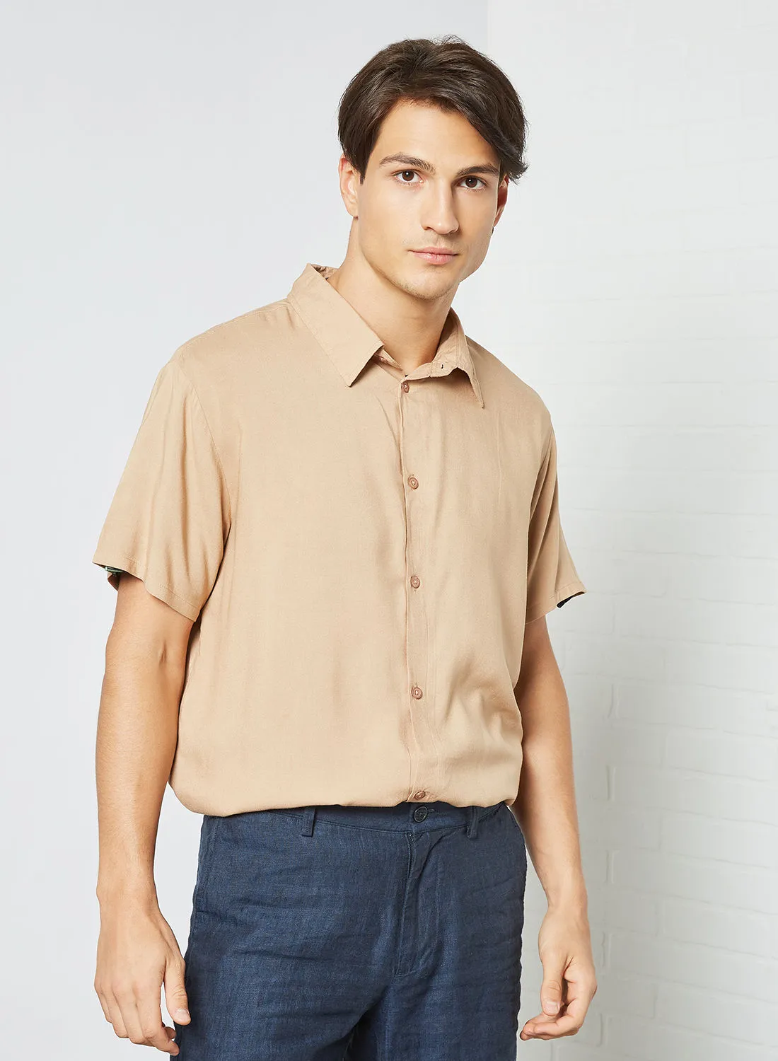 STATE 8 Plain Dyed Shirt Brown