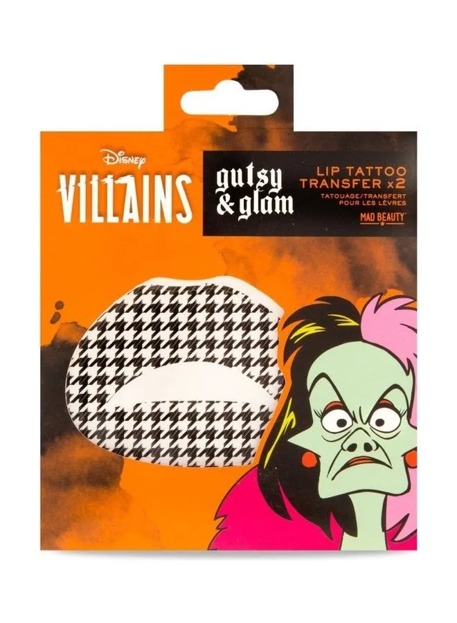 Mad Beauty Disney Villains Gutsy And Glam Lip Tattoo Transfer × 2 متعدد الألوان