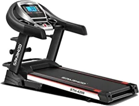 Sparnod Fitness STH-4200 4.5 HP Peak Automatic Foldable Motorized Running Indoor Treadmill for Home use, Black