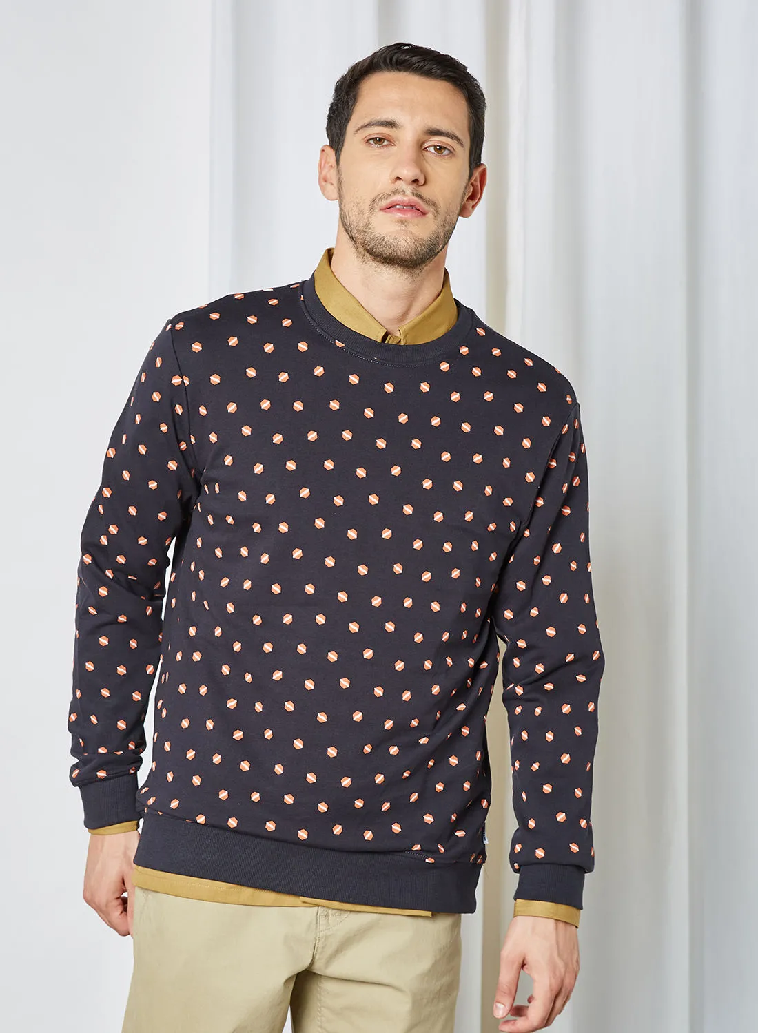 ONLY & SONS All Over Print Sweatshirt Blue