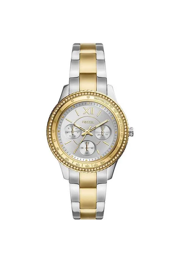 ساعة يد كوارتز دائرية كرونوغراف للنساء من فوسيل ES5107