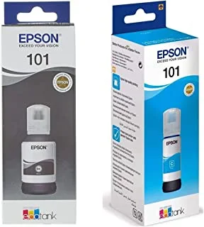 Epson 101 Ecotank Black Ink Bottle 70ml& 101 Ecotank Cyan Ink Bottle 70Ml