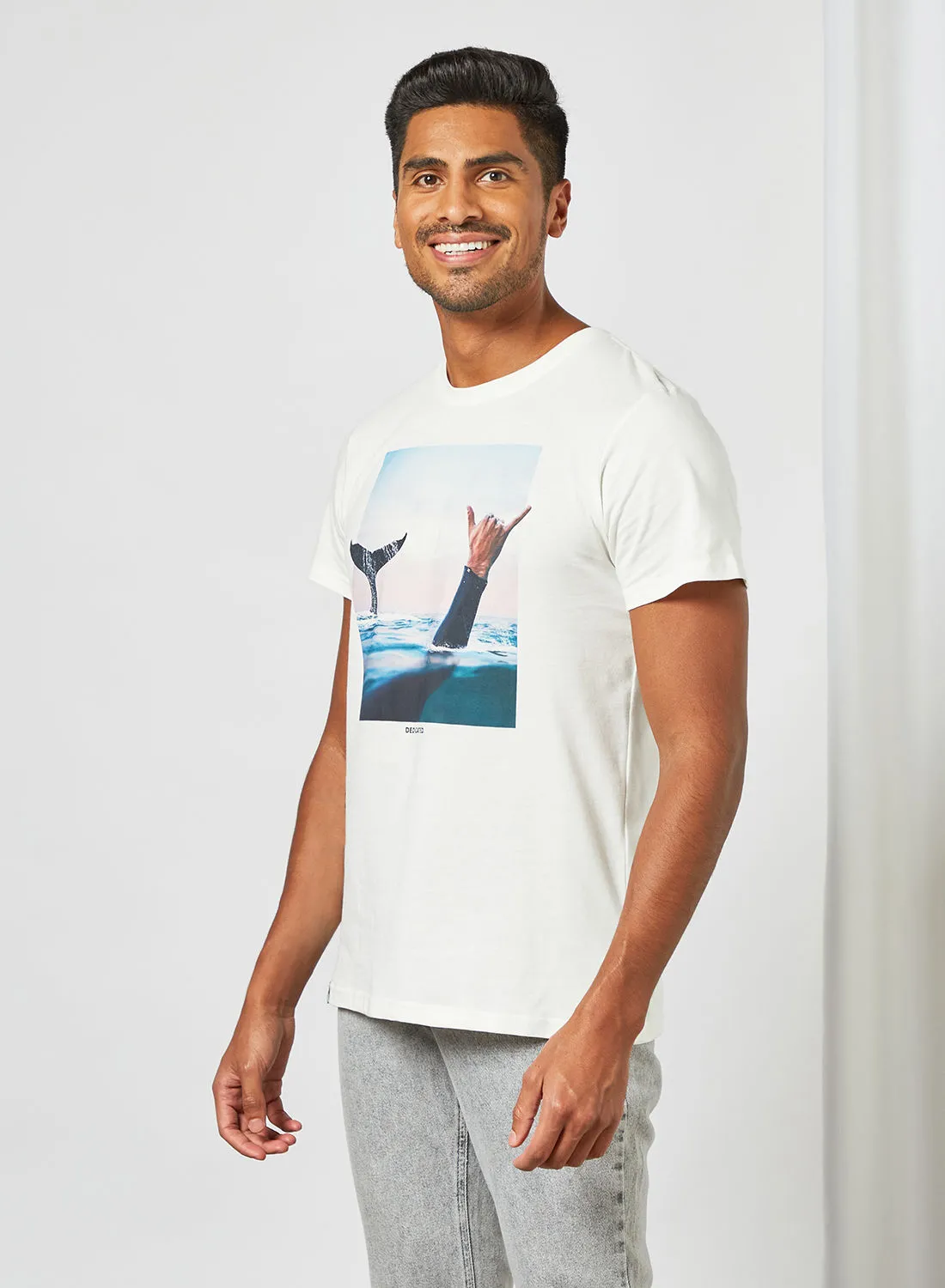 DEDICATED Scenic Graphic Print T-Shirt Off-White