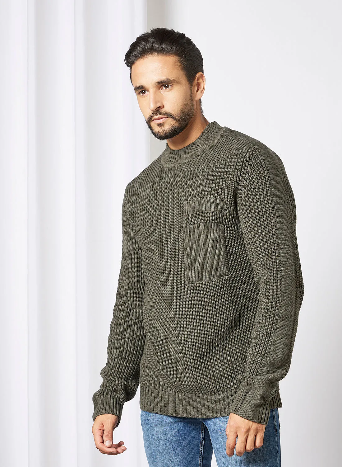 ONLY & SONS Textured Knitted Pullover Green