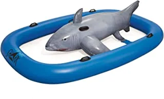 Bestway Tidal Wave Shark Ride-On Toy, 102 cm x 7 cm Size, Blue/Grey