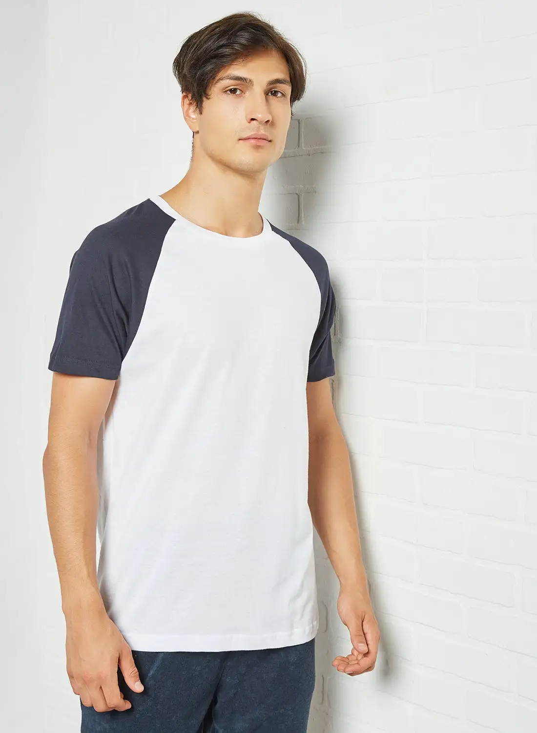 BRAVE SOUL Contrast Raglan T-Shirt White