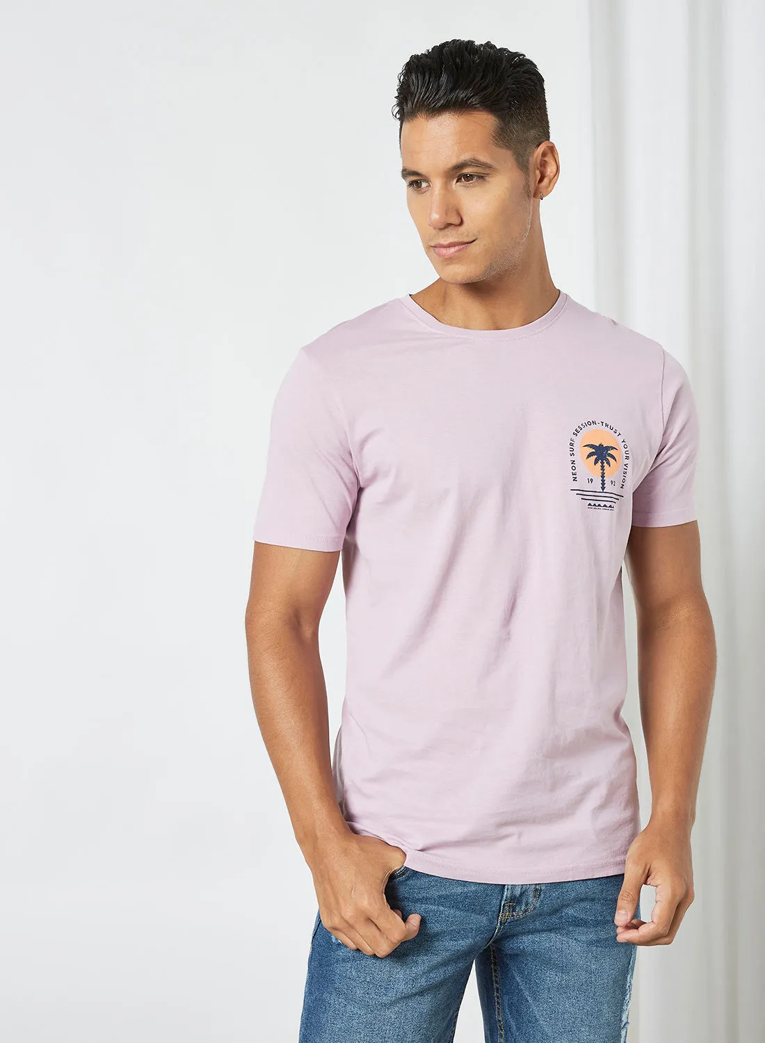 Shine Original Graphic Print T-Shirt Light Purple