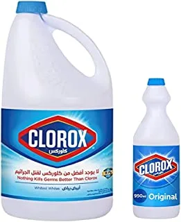 Clorox Bleach Promo Pack (3.78L + 950Ml Free) - Household Cleaner And Disinfectant, Kills 99.9% Germs And Viruses