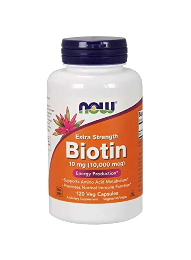 Now Foods Extra Strength Biotin Energy Production - 120 كبسولة