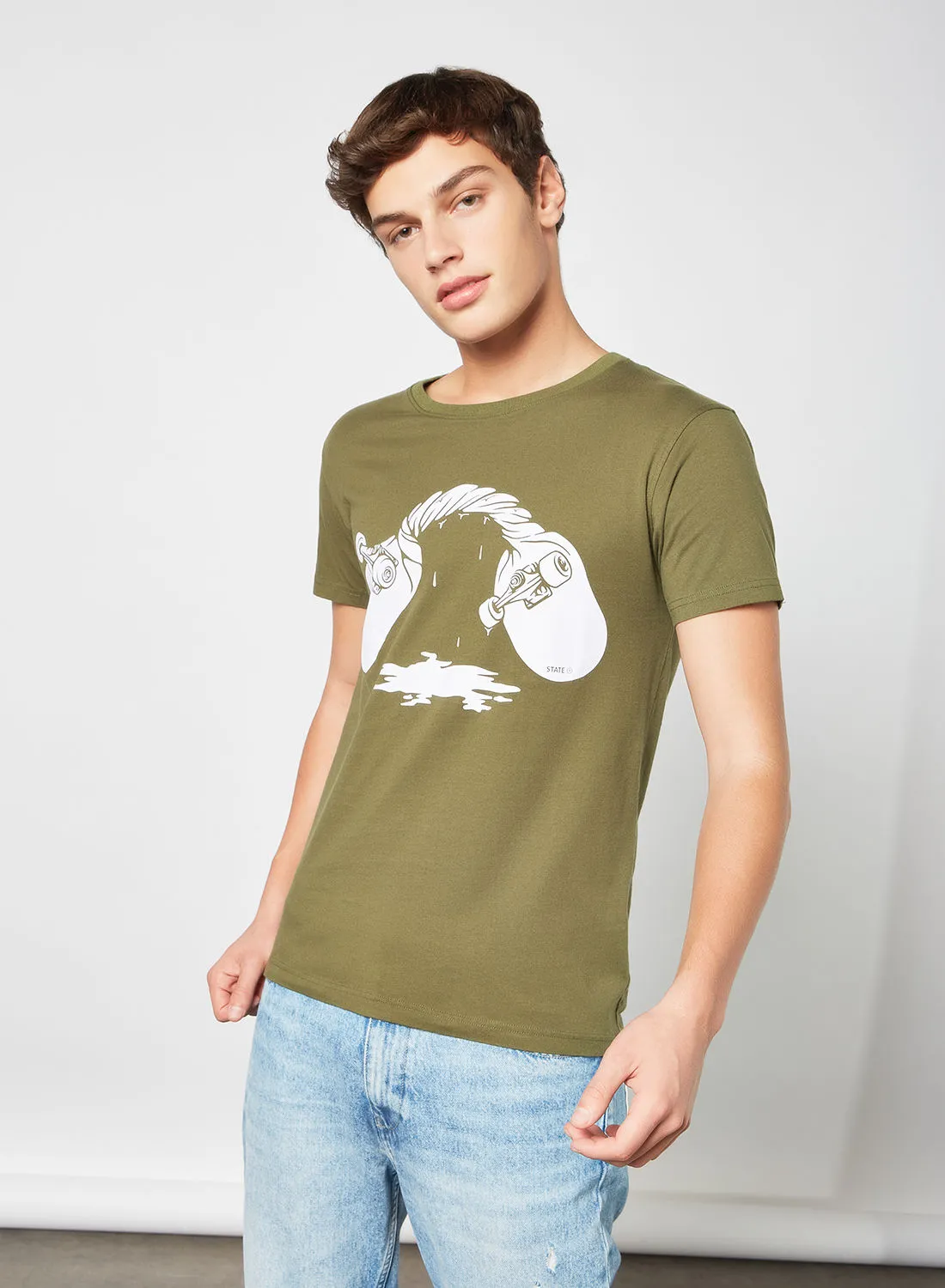 STATE 8 Graphic Print T-Shirt Green