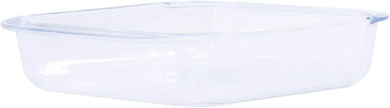 طبق خبز مربع من Royalford RF2701-GBD ، وعاء تحميص زجاجي آمن للفرن ، 2 لتر ، طبق خبز زجاجي