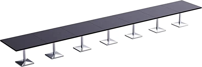 MahmayiAREan 500PE - 28 Seater Square Modular Pantry Table | طاولة المؤن للأماكن الداخلية والخارجية وغرفة المعيشة واستخدام المطبخ _840 سم_أسود