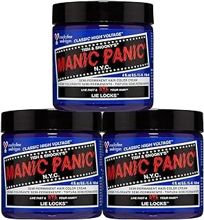 Manic Panic Semi-Permament Haircolor Lie Locks 4Oz Jar (3 Pack)