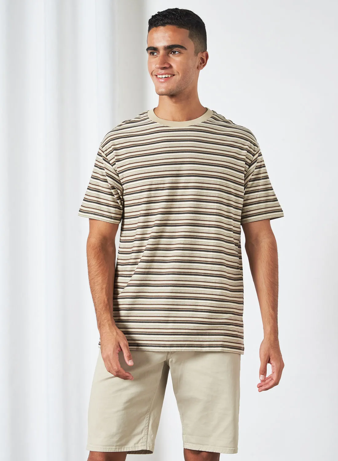 Cotton On Striped Short Sleeve T-Shirt Multicolour
