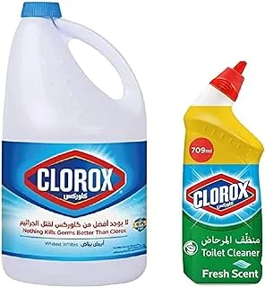 Clorox Bleach and Toilet Cleaner Bundle (3.78L and 709ml) - Kills 99.9% Germs and Viruses