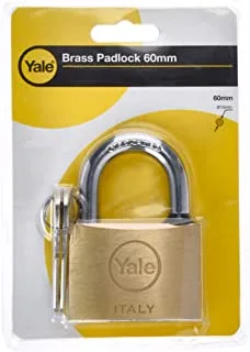 Yale 110 Series Brass Padlock, Gold/Silver, 60 mm Size
