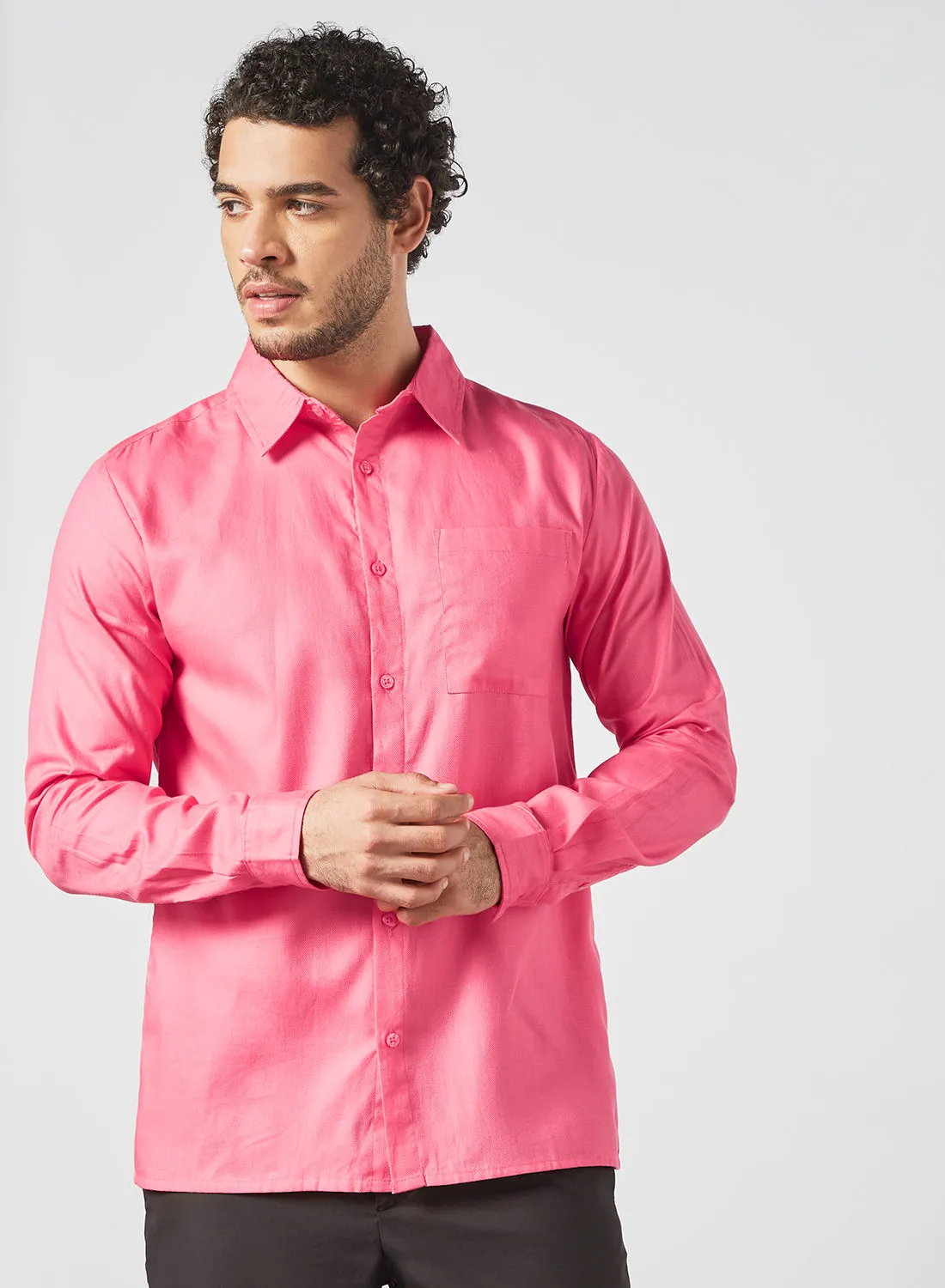 STATE 8 Basic Long Sleeve Shirt Pink