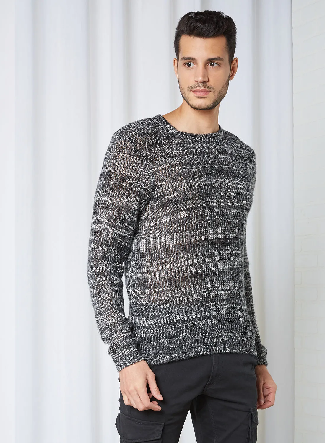 STATE 8 Textured Sweater رمادي