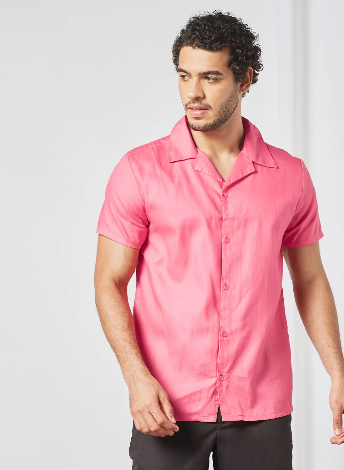 STATE 8 Casual Collared Shirt Pink